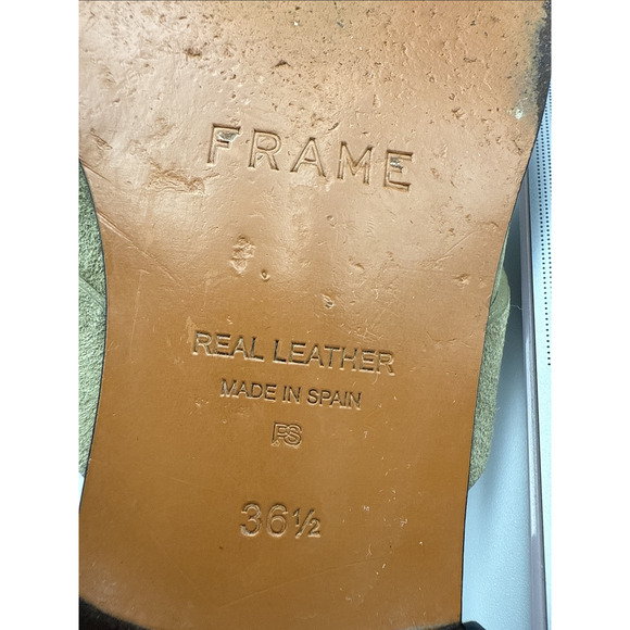FRAME Le Willoughby Mule In Moss Spanish Leather, Size US Sz 6 - Picture 11 of 13